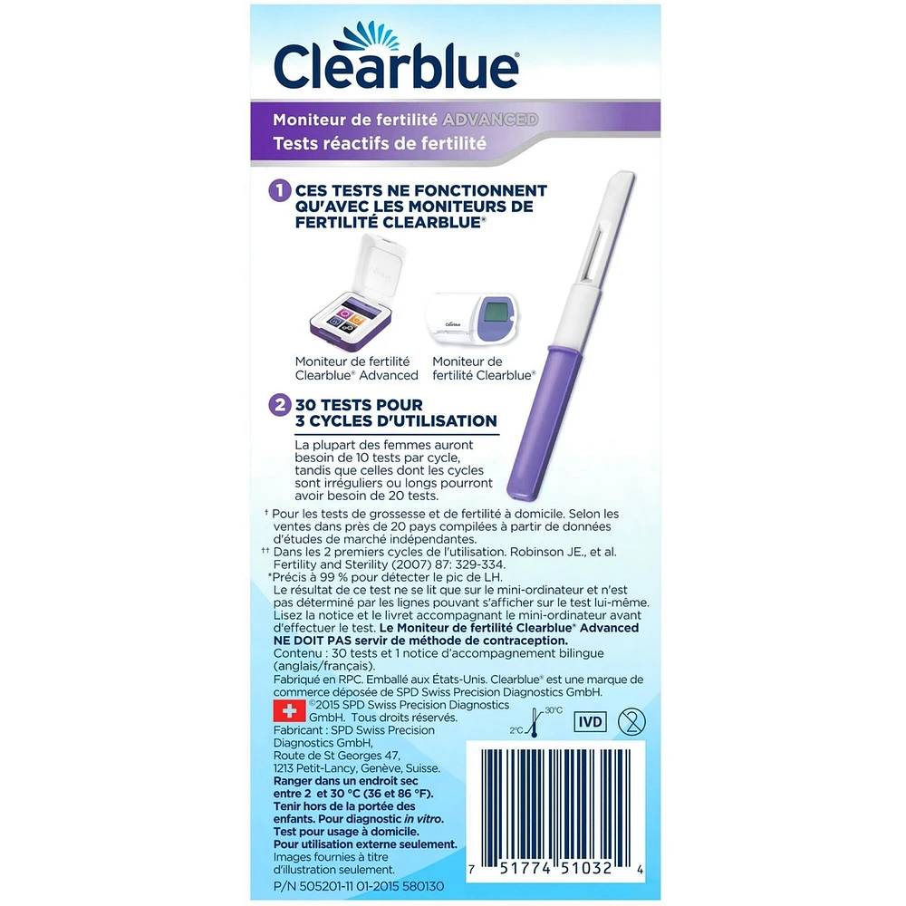 Advanced Fertility Monitor Fertility Test Sticks, 30 Fertility Test Sticks