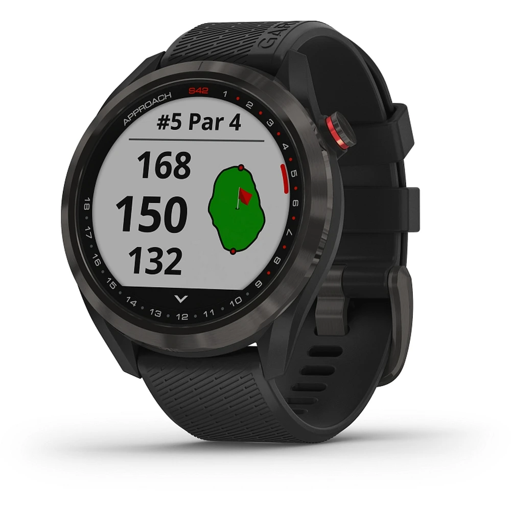 Approach S42 GPS Golf Smartwatch - Gunmetal with Black Band