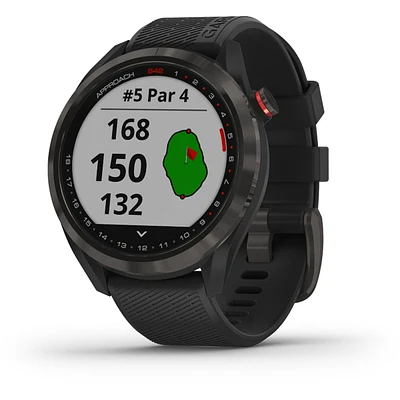 Approach S42 GPS Golf Smartwatch - Gunmetal with Black Band