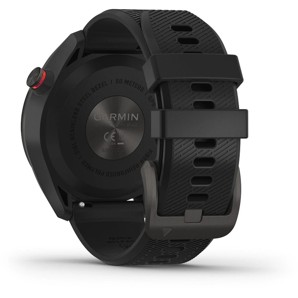Approach S42 GPS Golf Smartwatch - Gunmetal with Black Band