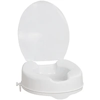 Raised Toilet Seat with Lid, White, 4"