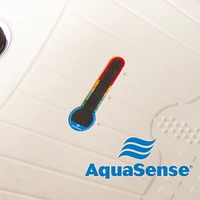 AquaSense Non-Slip Bath Mat with Built-In Temperature Indicator, Universal, White