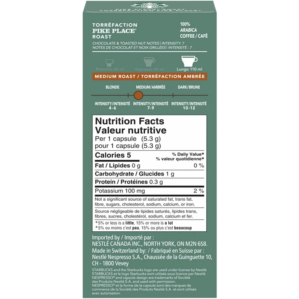 By Nespresso Pike Place Roast Coffee Pods