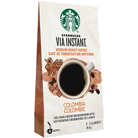 Via Instant Colombia, Medium Roast Coffee, 100% Arabica Instant & Microground Coffee
