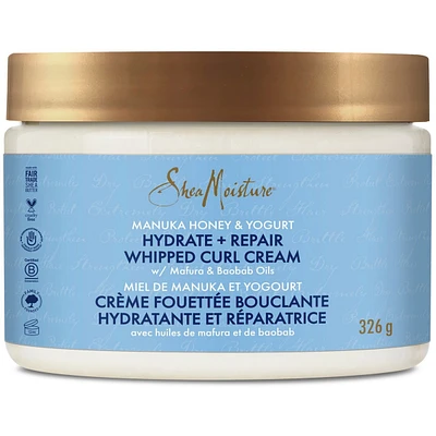 Hair Styling Whipped Curl Cream for Moisturized Hair Manuka Honey & Yogurt with Mafura & Boabab Oils