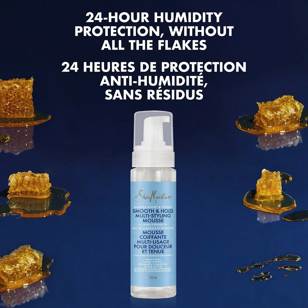 Multi-Styling Hair Mousse nourishing hair styling Manuka Honey & Yogurt with Mafura & Baobab Oils