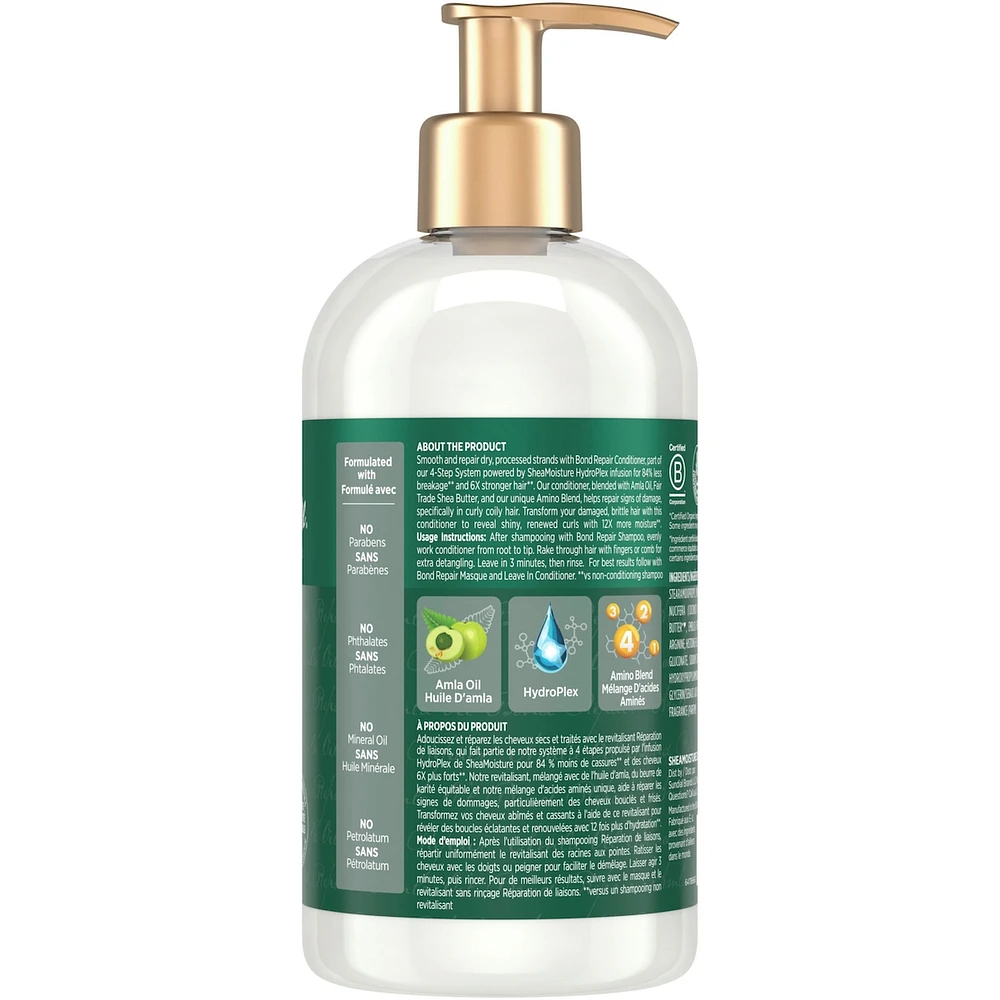 SheaMoisture Amla Oil Bond Repair Conditioner  with Restorative HydroPlex Infusion to Strengthen Hair, 384 ML