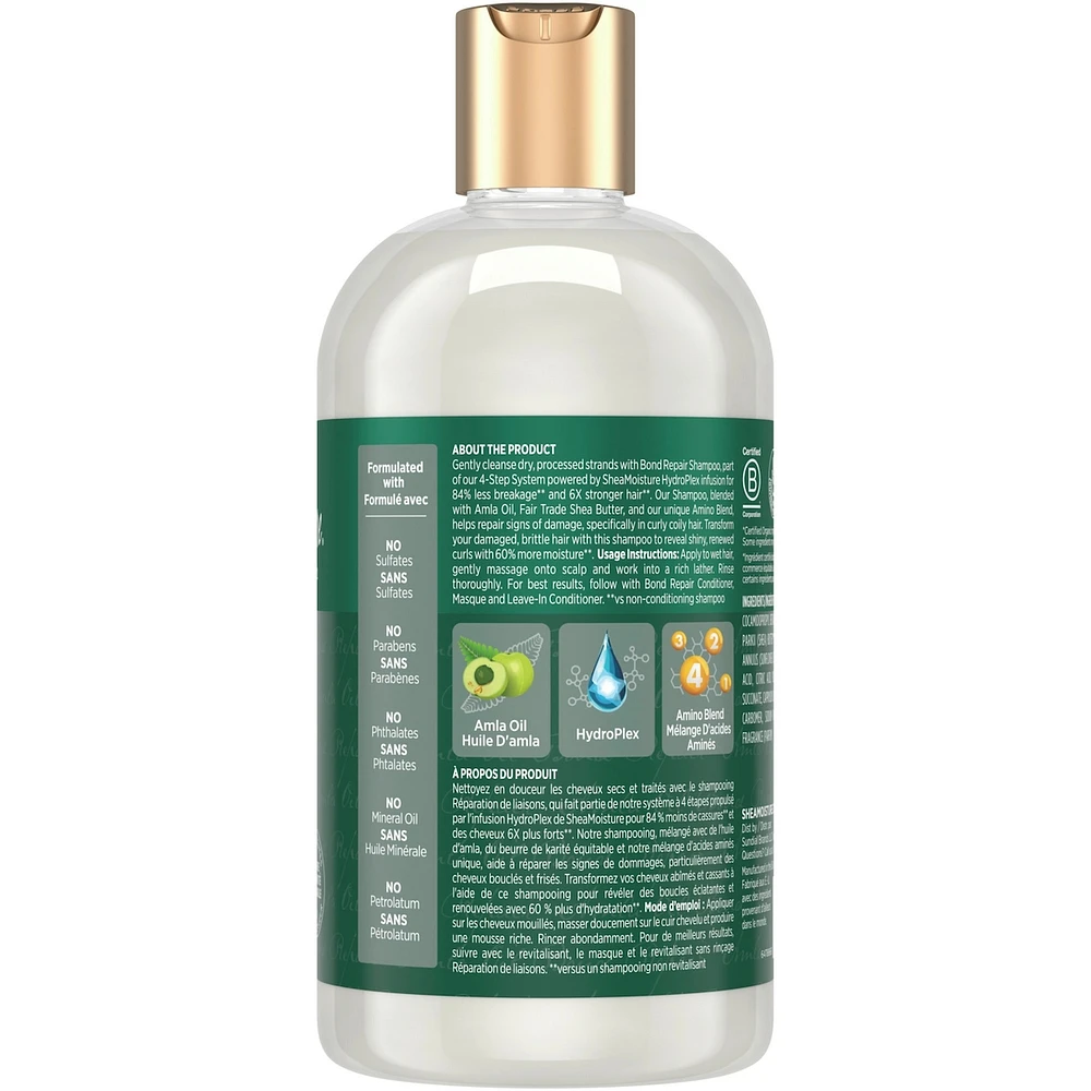SheaMoisture  Amla Oil Bond Repair Shampoo  with Restorative Hydroplex Infusion to Strengthen Hair, 384 ML