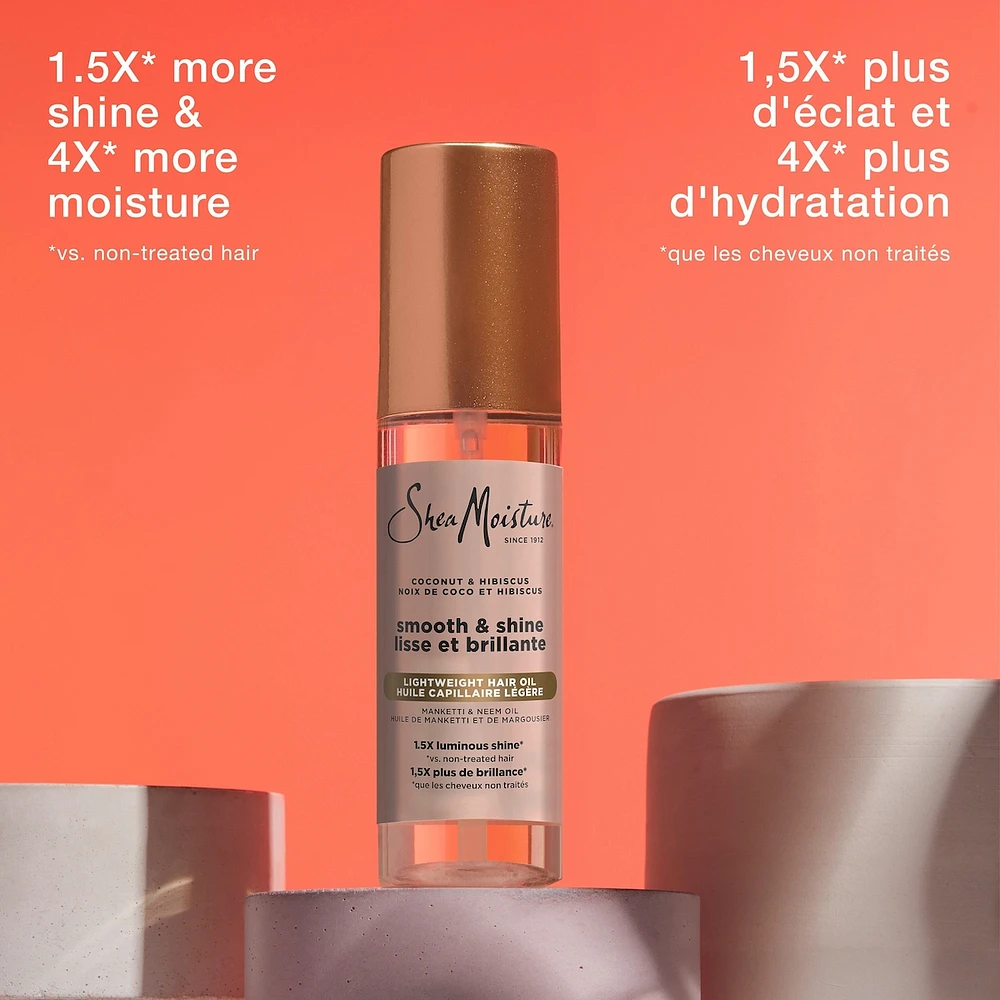 SheaMoisture Coconut & Hibiscus Smooth & Shine Hair Oil for Lightweight Luminous Shine,   97 ML