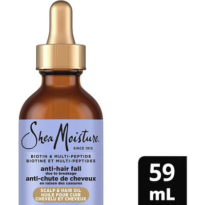 SheaMoisture Anti-Hair Fall Scalp & Hair Oil, with Biotin & Multi-Peptide & ScalpBoost Technology,  Healthy Looking Hair and Moisturized Scalp, 59 ML