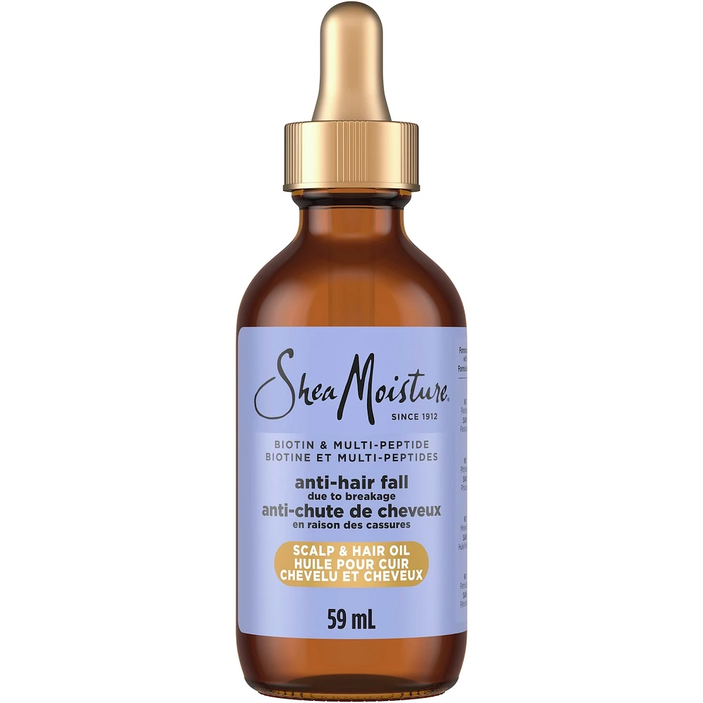SheaMoisture Anti-Hair Fall Scalp & Hair Oil, with Biotin & Multi-Peptide & ScalpBoost Technology,  Healthy Looking Hair and Moisturized Scalp, 59 ML