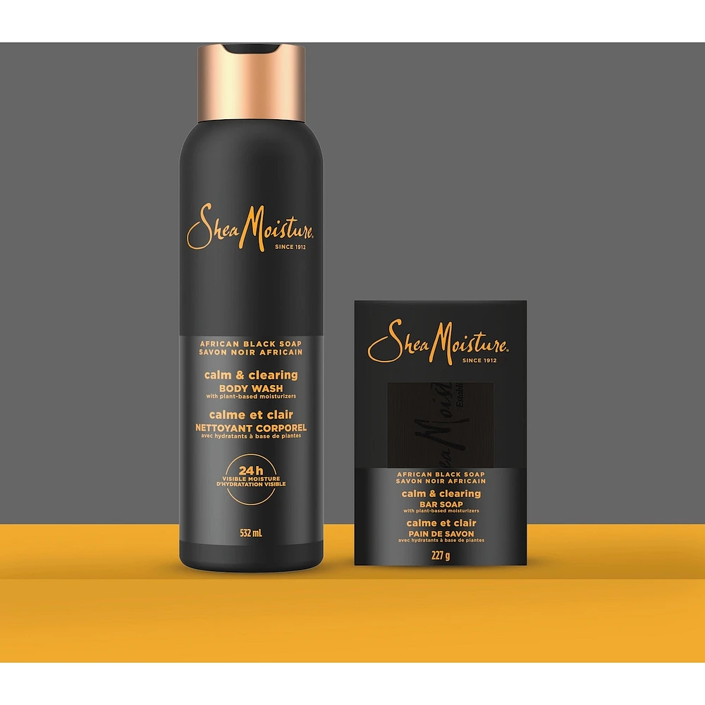 SheaMoisture Bar Soap Soothing and Clarifying bar soap African Black Soap with 24h shea moisture nutrients for Healthy, Glowing Skin