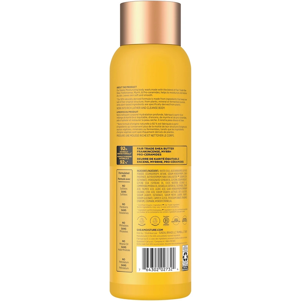SheaMoisture  Body Wash Moisturize and Restore Dry Skin Raw Shea Butter for 24H Visible Moisture for Healthy, Glowing Skin 532 ml