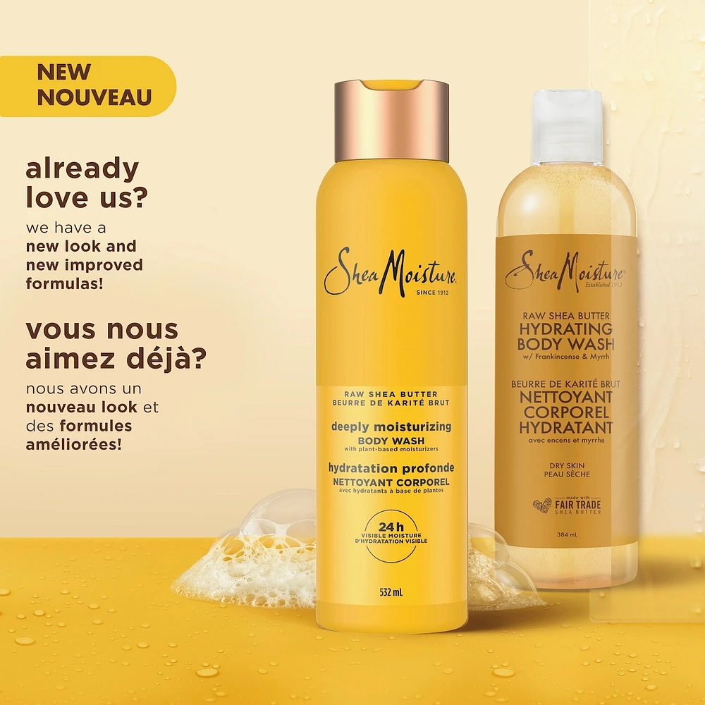 SheaMoisture  Body Wash Moisturize and Restore Dry Skin Raw Shea Butter for 24H Visible Moisture for Healthy, Glowing Skin 532 ml