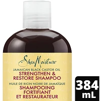 SheaMoisture Jamaican Black Castor Oil Stengthen & Restore shampoo for Damaged Hair with Shea Butter, Peppermint & Apple Cider Vinegar To Cleanse and Nourish Hair 384 ml