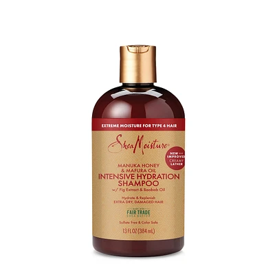 SheaMoisture Manuka Honey and Mafura Oil Intensive Hydration Shampoo for Dry, Damaged Hair with Fig Extract & Baobab Oil Sulfate-Free 384 ml