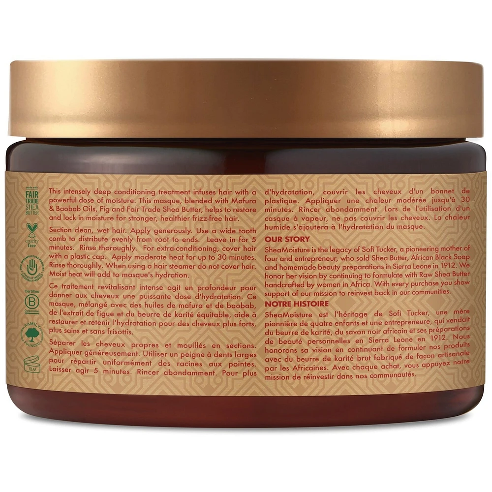 Intensive Hydration Hair Masque hair treatment for dry, damaged hair Manuka Honey & Mafura Oil deep conditioning treatment with fig extract 326 g