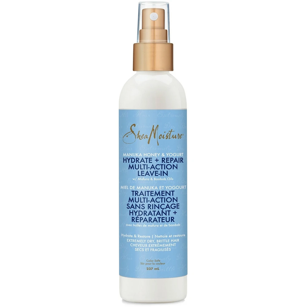 Hydrate + Repair Multi-Action Leave-In Hair Treatment for extremely dry, brittle hair Manuka Honey & Yogurt colour safe leave-in conditioner 237 ml