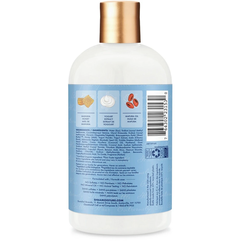 SheaMoisture Manuka Honey & Yogurt Hydrate & Repair Sulfate-Free Shampoo for Damaged Wavy & Curly hair with Mafura & Baobab Oils 384 ml