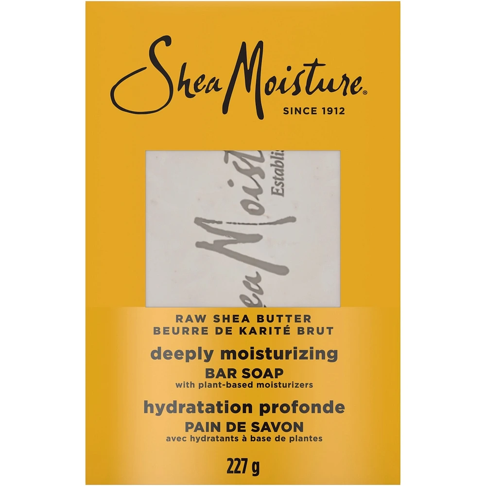 SheaMoisture Bar Soap Moisturize and Restore Dry Skin Raw Shea Butter with 24h shea moisture nutrients for Healthy, Glowing Skin, 227g