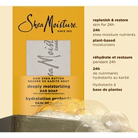 SheaMoisture  Bar Soap Moisturize and Restore Dry Skin Raw Shea Butter with 24h shea moisture nutrients for Healthy, Glowing Skin, 227g