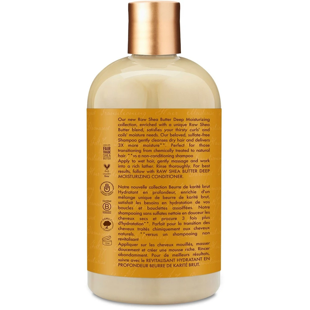 SheaMoisture Raw Shea Butter Deep Moisturizing Sulfate-Free Shampoo for Dry Damaged Hair with Sea Kelp & Argan Oil 384 ml