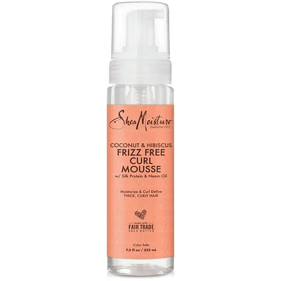 Frizz-Free Curl Mousse for Curly Hair Coconut & Hibiscus with Silk Protein & Neem Oil