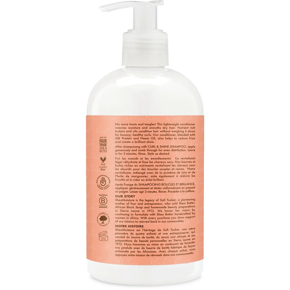SheaMoisture Coconut & Hibiscus Curl & Shine Conditioner for Thick, Curly Hair with Silk Protein & Neem Oil to Moisturize & Soften 384 ml