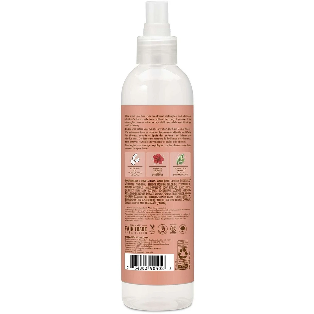 KIDS Extra-Moisturizing Detangler for Thick, Curly Hair Coconut & Hibiscus with Slippery Elm & Marshmallow Root Extract