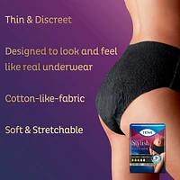 TENA Stylish Black Underwear Maximum Absorbency, Large, 16 Count