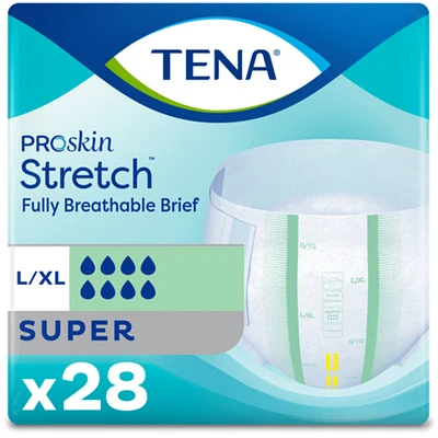 Stretch Adult Incontinence Brief, Super Absorbency, Large/X-Large, Green