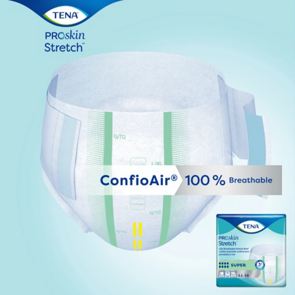 Stretch Adult Incontinence Brief, Super Absorbency, Large/X-Large, Green