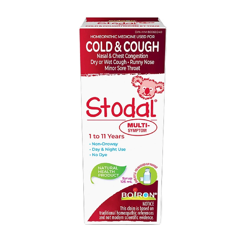 Children's Stodal Multi-Symptom for Dry Cough or Wet Cough and Cold Symptoms in Children 1 to 11 Years of Age.
