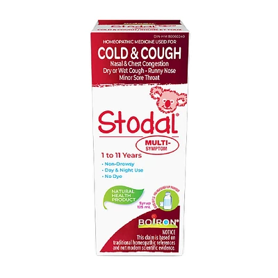 Children's Stodal Multi-Symptom for Dry Cough or Wet Cough and Cold Symptoms in Children 1 to 11 Years of Age.