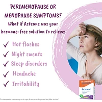 Acteane Relieves the Perimenopause and Menopause Symptoms