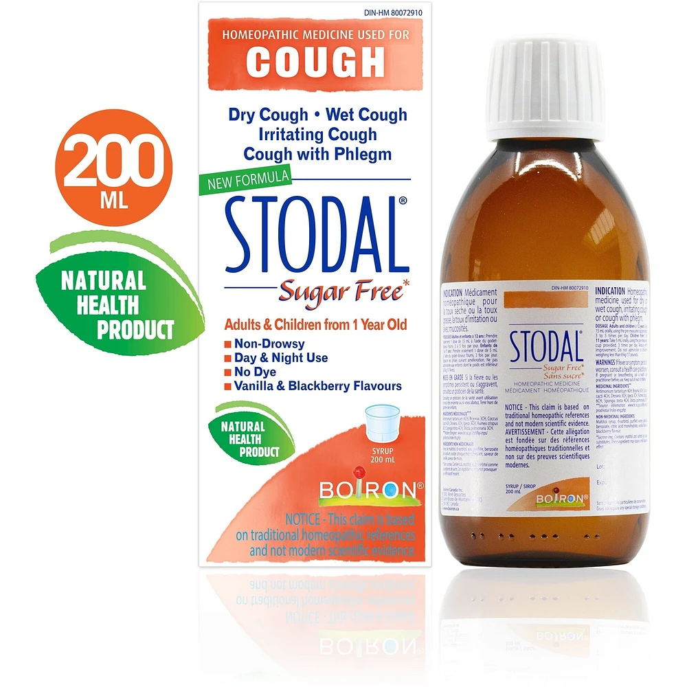 Stodal Sugar Free for Dry Cough or Wet Cough, Irritating Cough and Cough with Phlegm.