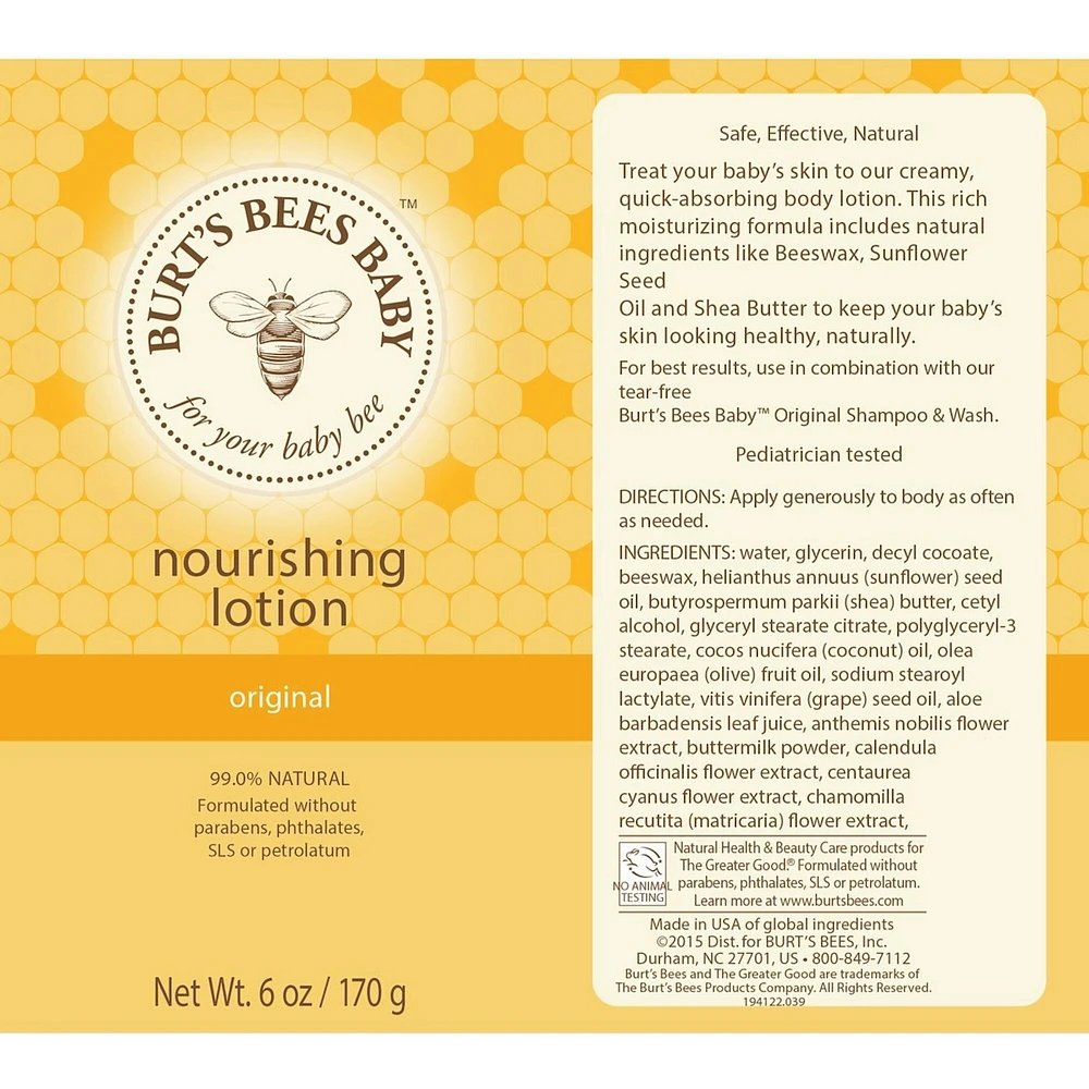 Burt’s Bees Baby Original Nourishing Lotion, 170g