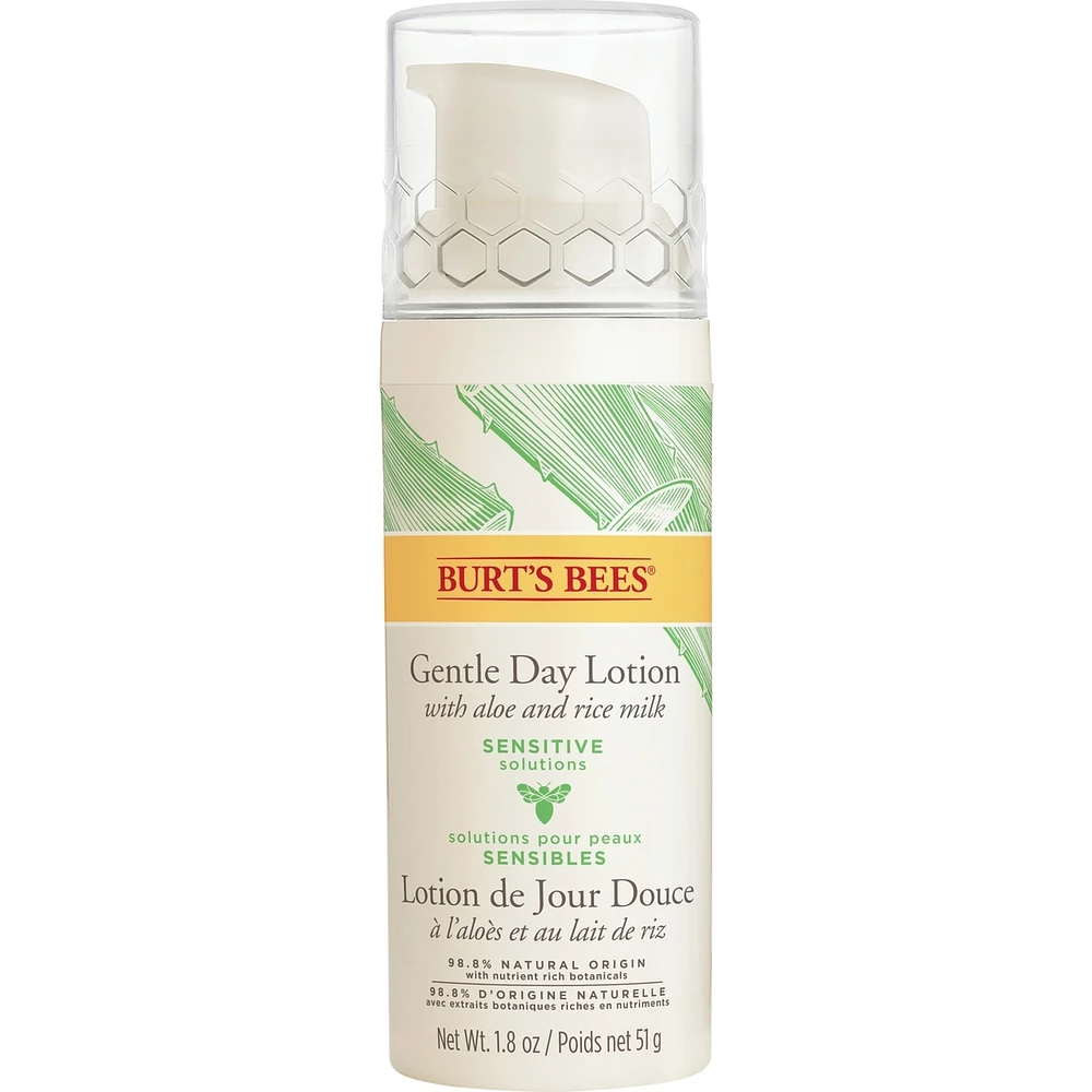 sensitive Solutions Gentle Day Lotion, Face Moisturizer for Sensitive Skin with Aloe and Rice Milk, 98.8% Natural Origin, Developed with Dermatologists, 51g