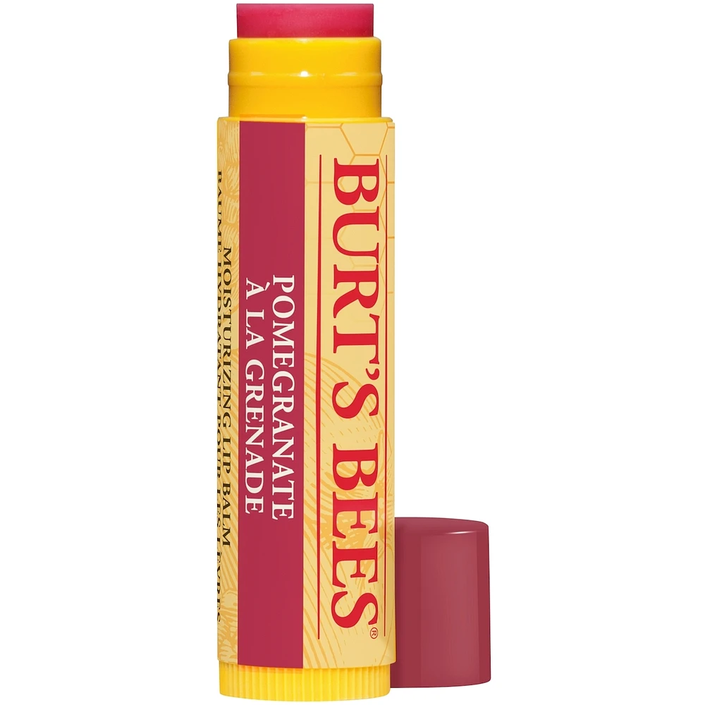 Baume hydratant pour les lèvres d’origine naturelle à 100 % à la grenade de Burt’s Bees, 1 tube