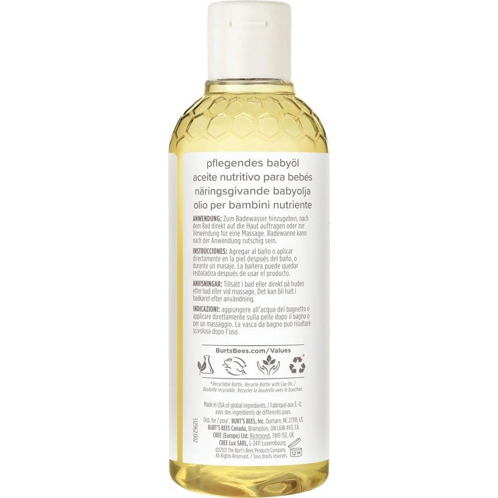 Nourishing Baby Oil, 100% Natural Origin Baby Skin Care, Paraben Free, Pediatrician Tested