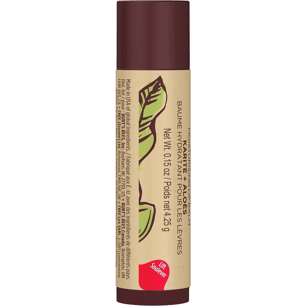 100% Natural Origin Moisturizing Lip Balm, Shea and Aloe, 2 Tubes