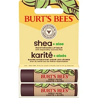 100% Natural Origin Moisturizing Lip Balm, Shea and Aloe, 2 Tubes