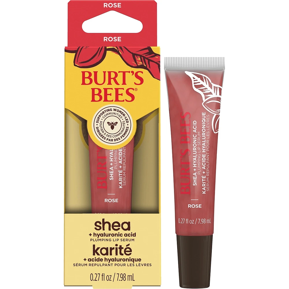 Burt's Bees Shea + Hyaluronic Acid Red Dahlia Plumping Lip Serum, Natural Origin Lip Care, 1 Tube