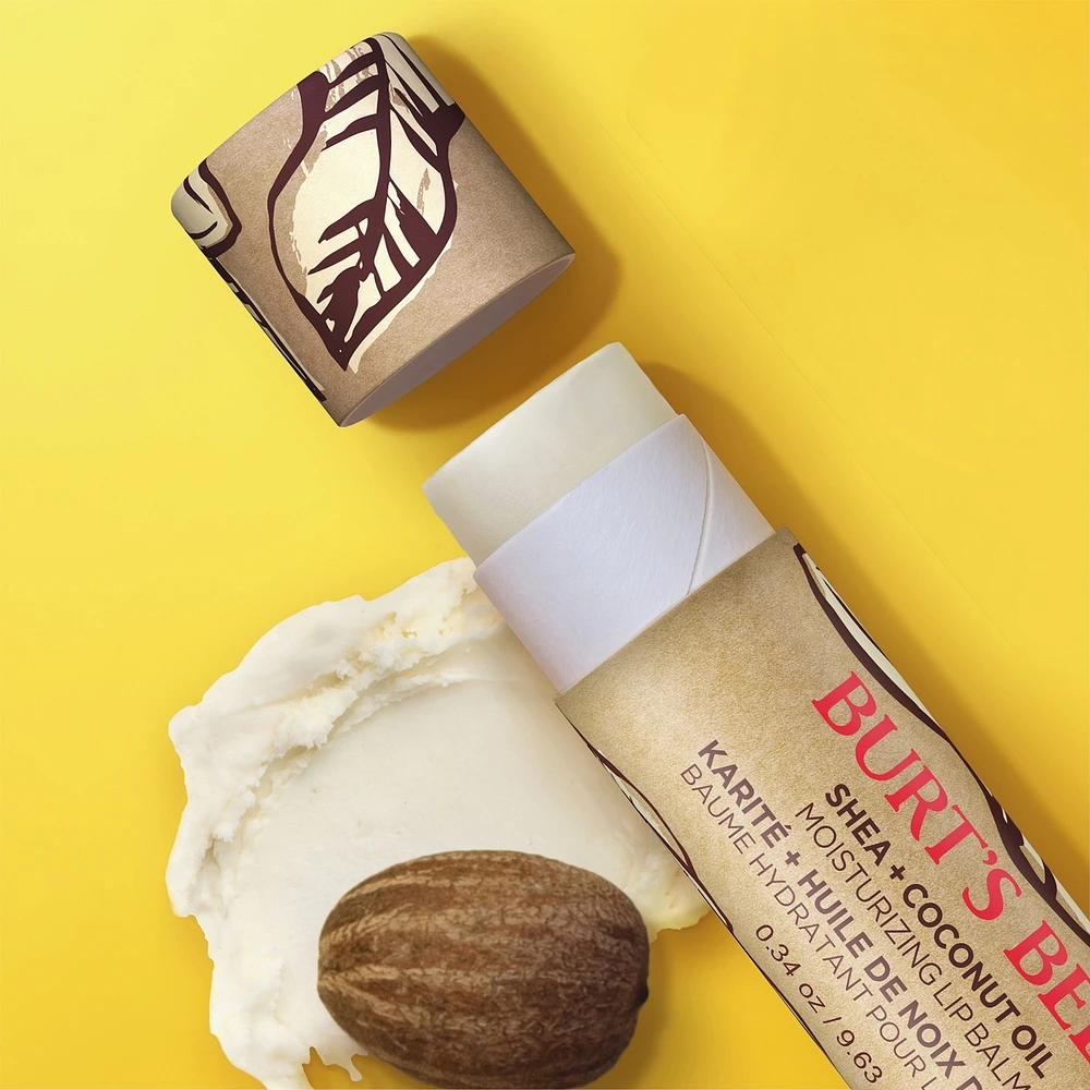 Shea and Coconut Oil Moisturizing Lip Balm Paper Tube, Natural Origin Lip Care
