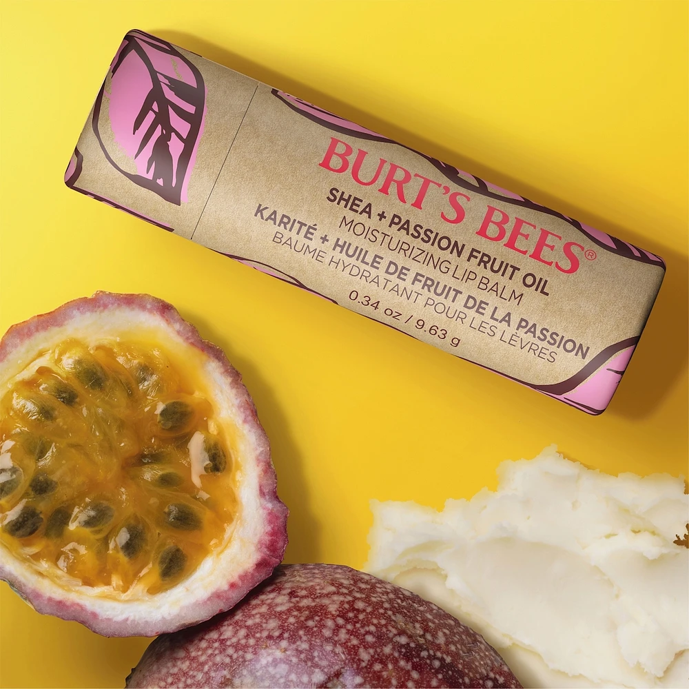 Shea and Passion Fruit Oil Moisturizing Lip Balm Paper Tube, Natural Origin Lip Care