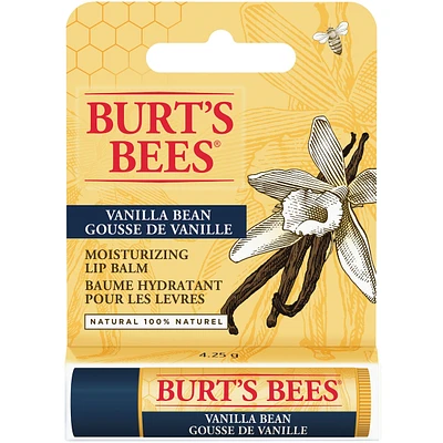 Baume hydratant pour les lèvres d’origine naturelle à 100 % à la gousse de vanille de Burt’s Bees, 1 tube