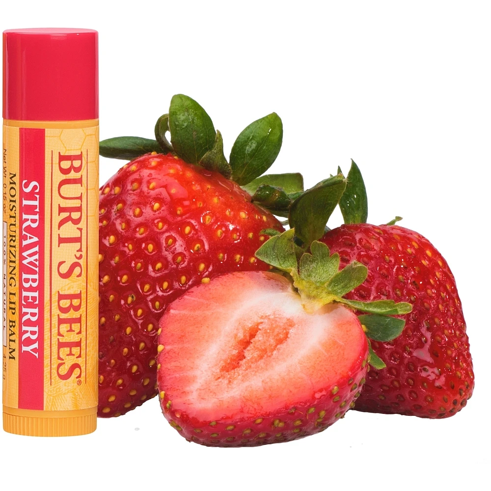 Baume hydratant pour les lèvres d’origine naturelle à 100 % à la fraise de Burt’s Bees, 1 tube