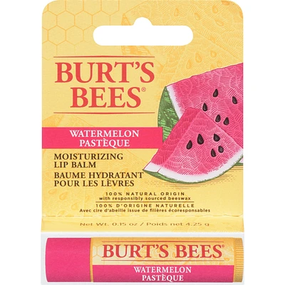 Baume hydratant pour les lèvres d’origine naturelle à 100 % de Burt’s Bees, pastèque