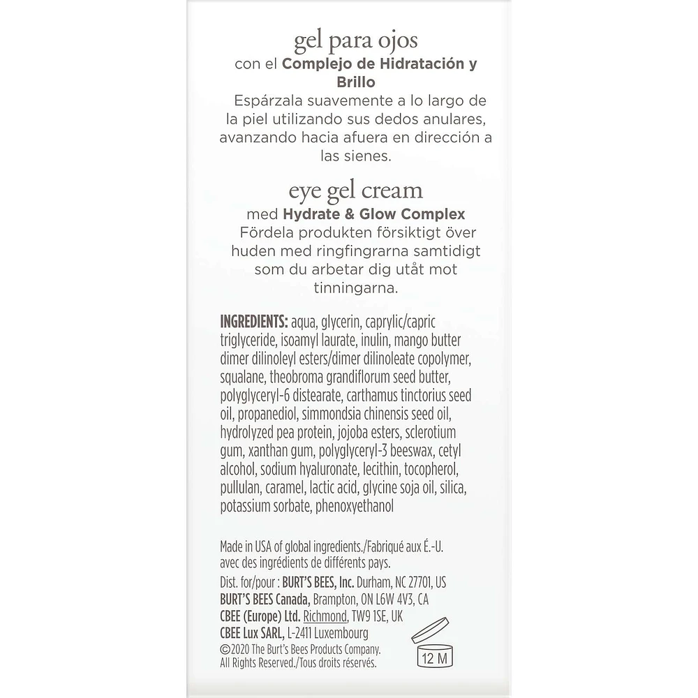 Burt's Bees® Truly Glowing™ Reawakening Eye Gel Cream, 14.1g