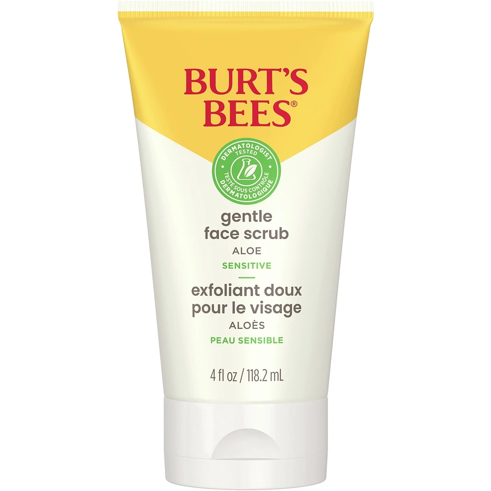 Gentle Face Scrub with Aloe for Sensitive Skin, 98.9% Natural Origin